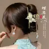 Grampo de Cabelo Feminino 2024 Novo Antigo Franja Metal Flor Prendedor Grande Parte de Trás da Cabeça Cabelo Mordedor Clip Acessório de Cabeça