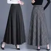 Moda Femenina Versátil de Lana a Cuadros de Cintura Alta Línea A Acampanada Falda Nueva Otoño/Invierno 2026