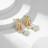 Pendientes de Zirconia con Borla Corta en Forma de Gota Transfronterizos Europeos y Americanos Nuevo Producto Diseño de Nicho de Moda Lujo Ligero Exquisitos Pendientes para Mujer