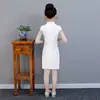 Ropa nueva de primavera y verano para niños, cheongsam retro mejorado para niñas, algodón jacquard con flor de posicionamiento, cheongsam