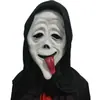 Máscara Negra de Tela Grito Capucha de Calavera de Terror Horror Pervertido Rostro de Fantasma Blanco Festival Halloween Capucha de Muerte
