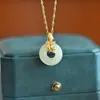 Colgante de Caballo del Zodiaco de Plata S925 Incrustado con Jade Hetian para Hombres y Mujeres, Colgante de Jade Amuleto de Paz, Transmisión en Vivo, en Stock