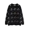 Suéter Bordado Estilo Otoño Suave para Mujer Diseño de Nicho de Gama Alta Holgado Perezoso Casual Top de Punto de Felpa