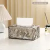Caixa de lenços transparente de luxo para uso doméstico, caixa de lenços grande de mesa para sala de estar, caixa organizadora criativa, decoração estética de mesa de centro