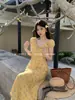 Xiu Xixi 2026 Primavera Nuevo Estilo Francés Elegante Vestido de Corbata Estampado Puro Deseo Vacaciones Vestido Largo 88542