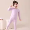 Roupas e Calças de Seda e Caxemira Sem Costura Outono para Crianças Meninos e Meninas Roupas de Casa Roupa Térmica para Bebê Conjunto Classe A Atacado
