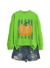Amazon Ebay Site Independente Moda Casual Estilosa Grafite Lápis Linhas de Abóbora Gola Redonda Manga Longa Moletom Comércio Exterior