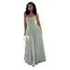 Moda Femenina Transfronteriza Europea y Americana Verano 2026 Estilo Nuevo Sexy y Elegante Fresco Estilo Vacacional Vestido Verde sin Tirantes