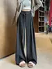Tiro real con cinturón Otoño e Invierno Nuevo Estilo Punto con Caída Lana Arroz Pegajoso Pantalones de Traje para Mujer Sensación Perezosa Relajada Pantalones Anchos Sueltos
