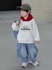 Conjunto de Três Peças Jeans para Meninos Primavera e Outono, Roupa Streetwear Cool e Moderna Estilo Coreano para Crianças, Roupas de Bebê da Moda para Exportação