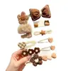Pinza para el Cabello de Peluche Color Café para Niñas, Accesorios para Flecos Rebeldes en la Parte Delantera, No Daña el Cabello, Pinzas Pequeñas para Bebé