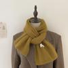 Bufanda de Invierno para Hombre Color Puro Tejido Plano Lana Versátil Estilo K Estilo Japonés Pareja Moda Bufanda Cálida Engrosada
