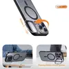 Amazon para iPhone 16 Pro Max Funda Magnética para Teléfono Soporte Metálico para Lente Textura de Piel Mate 17e