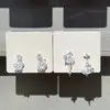 ¡Esperando con ansias el verano! Pendientes de estrella y luna azul con diseño de nicho, pendientes transparentes, joyas de tesoros para mujeres.