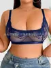 Lingerie Sexy para Comércio Exterior para Mulheres com Seios Grandes, Estilo Fino, Sustentação Lateral, Bordado de Renda em Tela, Tamanho Grande, Sutiã Sem Fio