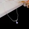 "Flor de Grama Clara" Colar Flor de Zircônia Cintilante, Corrente de Clavícula Estilo Simples e Moderno, Colar de Luxo Leve e de Alto Padrão para Mulheres