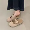 Chinelos Meia-Calça Retro Ken para Mulheres Verão 2026 Novos Chinelos com Solado Grosso, Fivela Quadrada e Bico Fechado para Uso Externo Sapatos Birkenstock