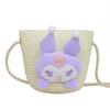Bolso Pequeño Nuevo para Niños Femenino Muñeca de Dibujos Animados Lindo Bolso de Paja Bolso Tejido Viaje a la Costa Bolso Cruzado Pequeño de Paja