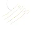 Brincos de Pino com Haste em U Ouro Real 14K18K Cor Preservada Feitos à Mão Acessórios para Brincos Material de Haste para Brinco em Forma de Corrente DIY A59