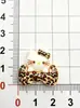 Gravata borboleta de desenho animado estampa de leopardo gatinho acessórios de resina DIY grampos de cabelo cola de creme feitos à mão, elásticos de cabelo, chaveiros e acessórios para copos de água