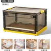 Caja de almacenamiento plegable con puerta lateral transparente para libros de estudiantes, caja de almacenamiento de libros, caja de almacenamiento de ropa gruesa, caja de almacenamiento de refrigerios