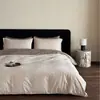 Conjunto de quatro peças em jacquard de algodão simples, luxo leve, alta qualidade, exclusivo; capa de edredom de renda requintada em algodão puro, lençol com elástico, roupa de cama
