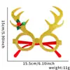 Gafas de Decoración Navideña para Niños Accesorios para Fotos de Fiesta Navideña Marco de Gafas con Lazo de Papá Noel