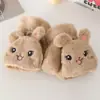 Guantes de Peluche con Tapa abatible de Conejo de Dibujos Animados para Mujer, de Medio Dedo para Invierno para Usar el Teléfono, Cálidos y Forrados de Felpa para Ciclismo y Protección contra el Frío