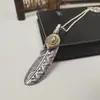 S925 Personalidade Europeia e Americana Retrô Hip Hop Gao Qiao Wu Lang Corrente de Suéter Masculino Pingente de Estudante Acessórios Colar da Moda Masculino