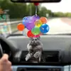 Divertido colgante acrílico de gato y perro con forma de globo, colgante para interior de coche, llavero, accesorios, colgante para decoración del hogar