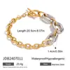 Elegante e Discreto Estilo Clássico Pulseira com Fecho de Garra em Aço Inoxidável e Ouro 18K, Joias de Luxo Leve de Alta Qualidade, Acessórios de Nicho Transfronteiriços