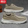 Zapatos de Hombre sin Cordones, Lona Fina Transpirable de Verano, Zapatos Casuales de Tela Old Beijing, Mocasines Ligeros para Hombre