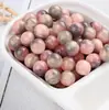 Cuentas Redondas de Resina Manchadas de Caramelo de Dos Colores Cuentas Sueltas Agujero Recto Material Hecho a Mano para DIY Cuentas Pulsera de Cuentas Accesorios de Joyería