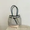 Bolso tote de estilo coreano de nicho a rayas y lunares para mujer, nueva colección otoño 2026, gran capacidad, casual y adecuado para ir al trabajo, bolso de hombro