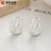 Pendientes de plata de ley 925 cepillada y esmerilada para mujer, de verano, sencillos, combinables con todo, modernos, estilo frío, joyería de alta calidad.