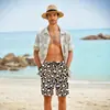 Temu Transfronteiriço 2025 Verão Masculino Shorts Hawaiian de Praia Largos Tamanho Europeu Amazon Calças Casuais de Cinco Pontos para Homens