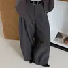 Nuevas llegadas de moda de alta gama para mujer de Dongdaemun, Corea: Pantalones holgados de pierna ancha retro de alta gama estilo coreano
