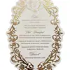 Tarjeta de menú de terciopelo de corte especial con relieve dorado de lujo para bodas, banquetes y cenas de estilo occidental; menú de papel para fiestas y eventos