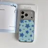 Funda Azul Simple Estrella Manzana para Teléfono Móvil 17Promax Adecuada para 16Promax Funda de Cobertura Total con Adhesivo 15Promax14