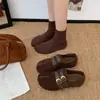 Brogues Retro de Solado Grosso Cobertura Total Feminino 2026 Outono Novo Estilo Salto Escondido Versátil Confortável Mocassins Brogues Sapatos Individuais