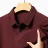 Nueva Camiseta de Manga Larga para Hombre Otoño/Invierno Falsa de Dos Piezas Casual de Alta Gama Camisa Polo a Cuadros Capa Base
