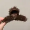 Pinza de Garra de Peluche de Dibujos Animados Dulce para Mujer Pinza para el Cabello de la Parte Posterior de la Cabeza Estilo Coreano Exquisita Pinza de Tiburón Pinza para Moño Pinza de Pelo