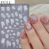 Nuevas pegatinas para uñas transfronterizas con diseño de flor de cerezo primaveral, flor blanca, rosa y magnolia.