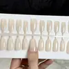 30 Piezas Uñas Portátiles Hielo Translúcido Base Blanca Lechosa Uñas Pre-diseñadas Semi-hechas Piezas de Arte para Uñas Pintadas con Spray