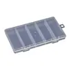 PP transparente fijo 5 rejillas caja de plástico para equipo de pesca tapa abatible doble hebilla papelería accesorios DIY caja de embalaje con acabado de tornillo