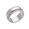 Anillo de moda personalizado transfronterizo europeo y americano con diamantes para el dedo índice en ambos lados, anillo de moda para pareja, anillo de acero de titanio con diamantes en dos filas