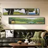 Pintura decorativa para sala de estar de estilo vintage francés con textura, pintura para colgar en la pared de fondo de sofá estilo mediados de siglo, mural combinado de franjas horizontales