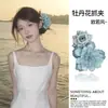Nuevo Estilo Chino Pinza para el Cabello de Flor Rosa Suave Pinza para Moño Retro Pinza de Flor Accesorio para el Cabello de Ambiente Foto