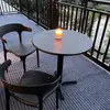 Mesa Redonda Pequena de Plástico para Lazer e Negociação ao Ar Livre Combinação de Mesa e Cadeira Varanda Externa Mesa de Jantar Simples Loja de Chá com Leite Famosa na Internet Display Externo