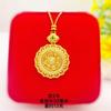 Colgante Brújula de Ocho Tesoros Dorado Arena Vietnamita para Hombre y Mujer, Colgante Redondo Giratorio, Colgante Buey Dorado, Joyería de Moda al por Mayor